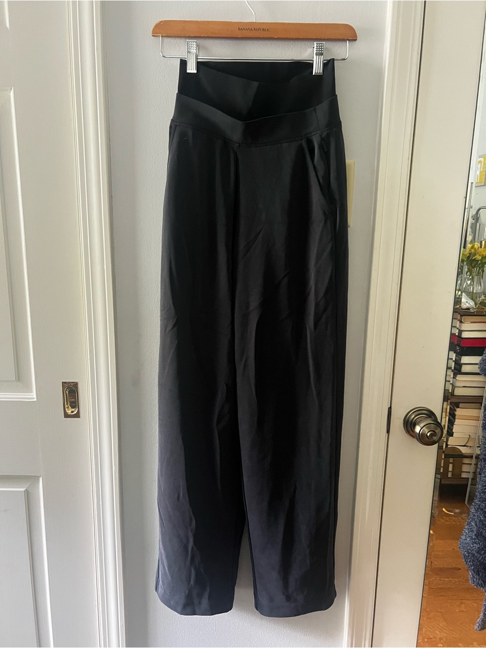 Athleta Black High-Waist Wide Leg Trousers